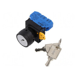 Comutator cu cheie negru 22mm 2 POZITIONARI NO - Comutator cu cheie negru 22mm 2 POZITIONARI NO | Electronic-mag.ro | Componente