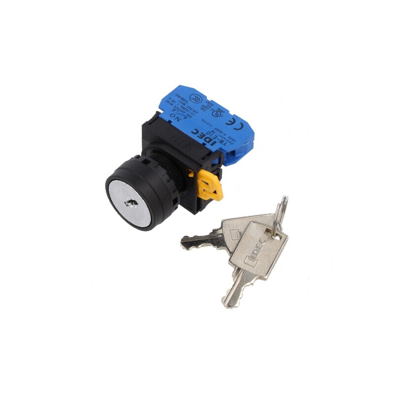 Comutator cu cheie negru 22mm 2 POZITIONARI NO - Comutator cu cheie negru 22mm 2 POZITIONARI NO | Electronic-mag.ro | Componente