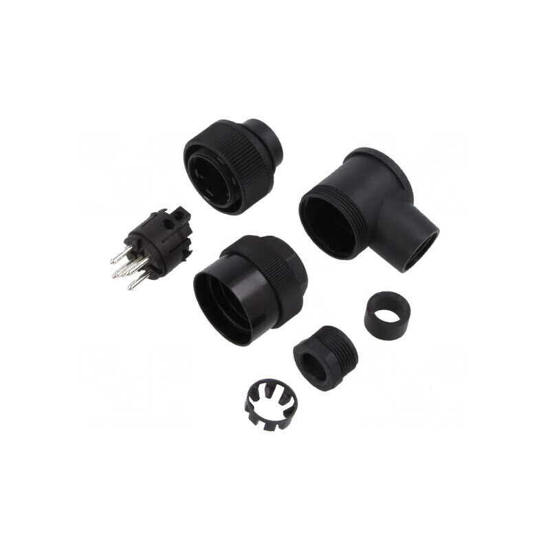 Conector circular 400V PIN 5 mufă tată pe cablu 20A | Electronic-mag.ro | Componente Electronice