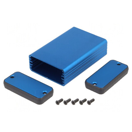 Carcasă aluminiu albastru compactă | Electronic-mag.ro | Componente Electronice