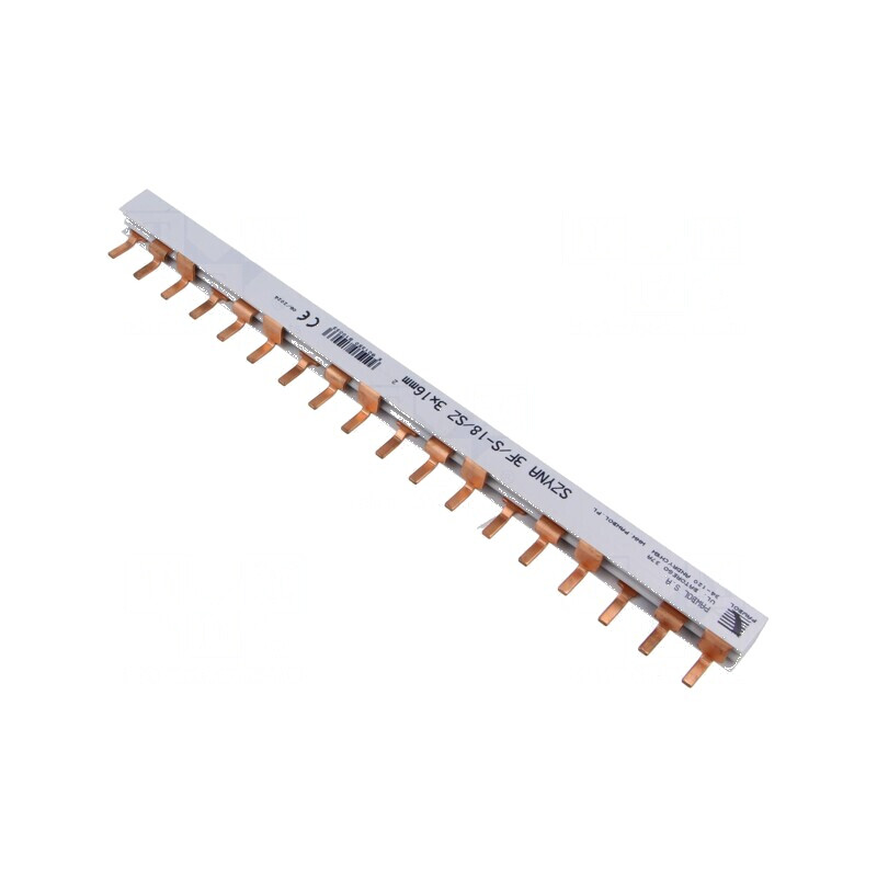 Bară colectoare electrică 16mm2 3 poli 400V 27mm 18 module | Electronic-mag.ro | Componente Electronice