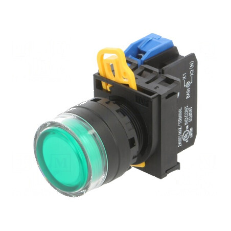Comutator acționat prin apăsare verde 22mm, 2 POZIții stabile NO - Comutator verde acționat prin apăsare 22mm | Electronic-mag.r