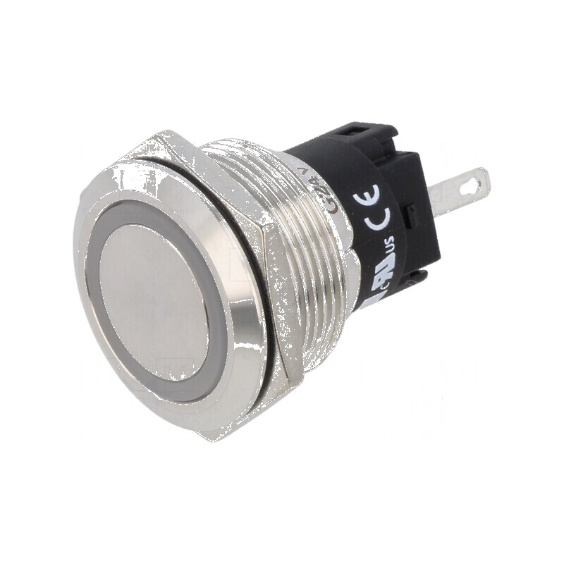 Lampă de control LED verde Ø22mm 24V - 82 mm: Lampă de control verde LED Ø22mm 24V | Electronic-mag.ro | Componente Electronice