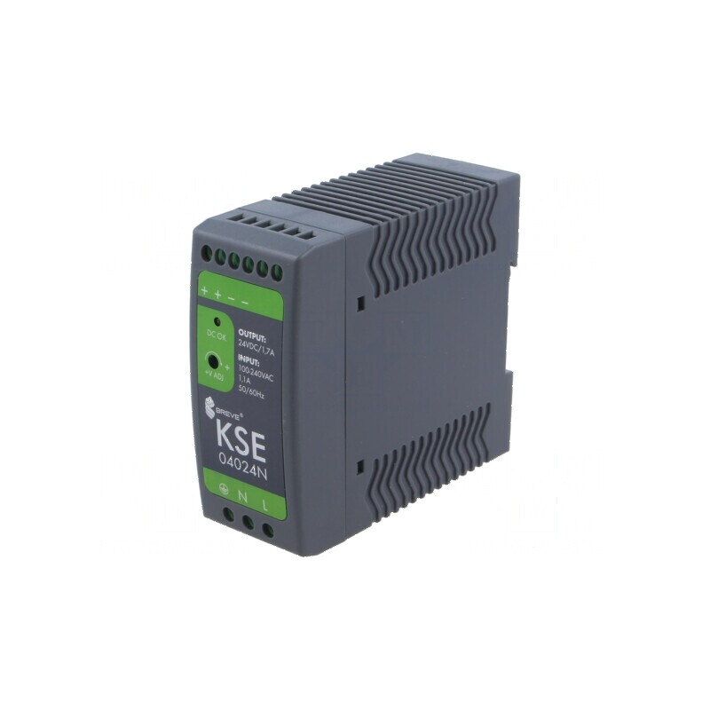 Alimentator pulsatoriu pentru şină DIN 40,8W 24VDC 1,7A IP20 - Alimentator pulsatoriu 24VDC 1,7A | Electronic-mag.ro | Component
