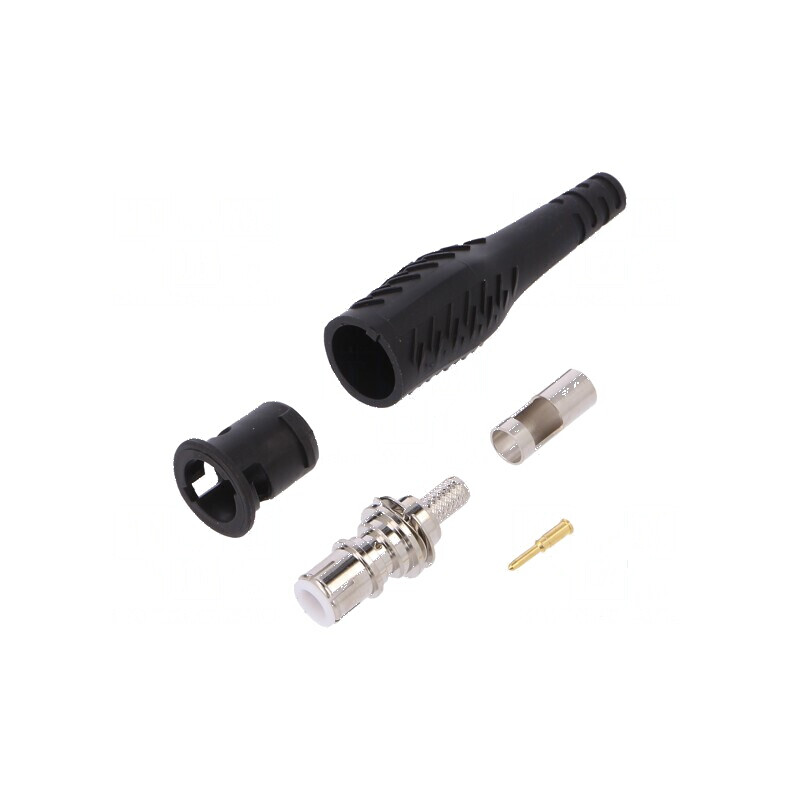 Conector BNC negru 58mm lipit/crimpat 5÷40°C BNC tată: Conector BNC negru 58mm lipit/crimpat | Electronic-mag.ro | Componente El