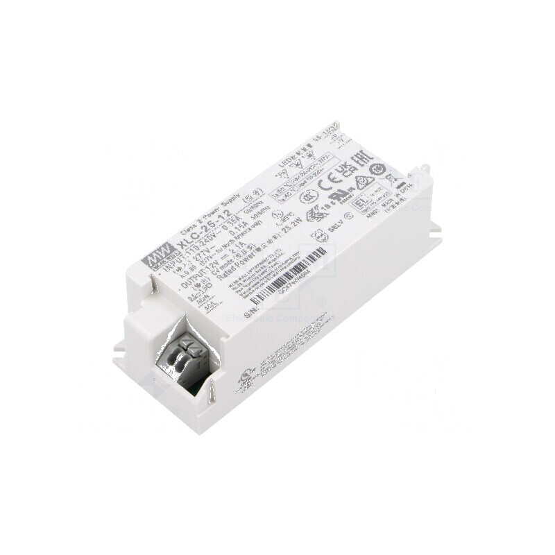 Alimentator LED pulsatoriu 25W 12VDC 0÷2,1A 100÷305VAC - 1 ieșire: Alimentator LED pulsatoriu 25W compact | Electronic-mag.ro | 