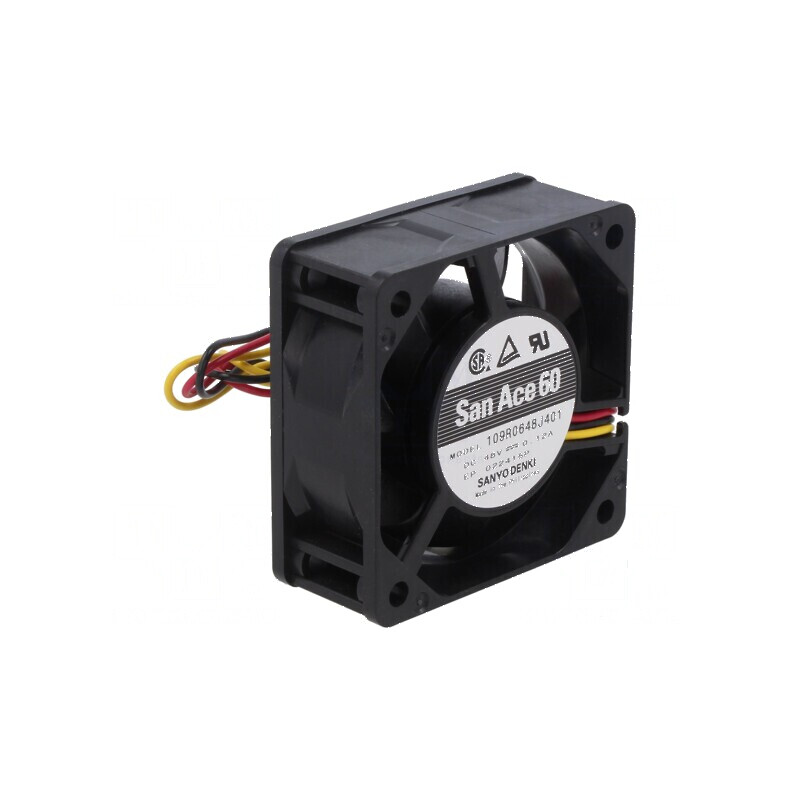 Ventilator DC axial 48VDC 60x60x25mm 63,6m3/h 44dBA bilă: Ventilator DC axial 48VDC 60x60x25mm | Electronic-mag.ro | Componente 
