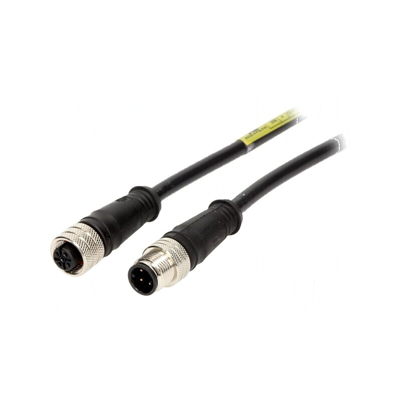 Cablu pentru senzori PIN 4 M12-M12 5m | Electronic-mag.ro | Componente Electronice
