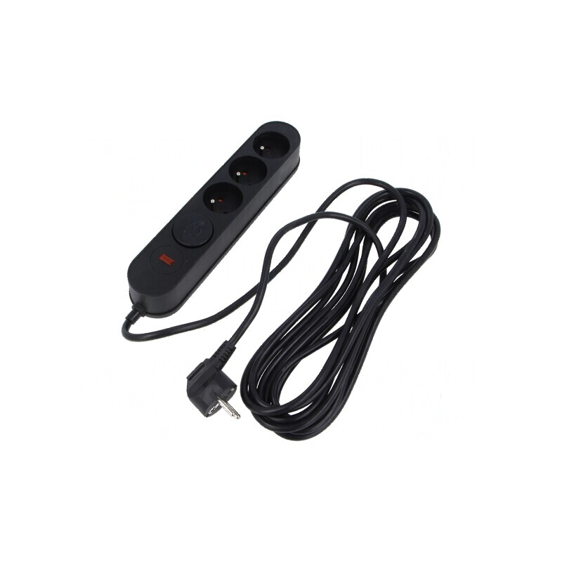 Prelungitor cu prize: protecţie la supratensiune - 3 prize 10A | Electronic-mag.ro | Componente Electronice