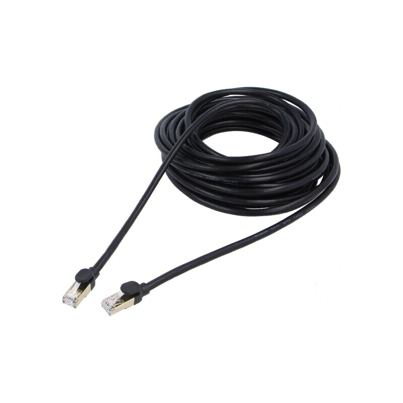Patch cord F/UTP 7 litat Cu PVC negru 10m - Patch cord negru 10m | Electronic-mag.ro | Componente Electronice