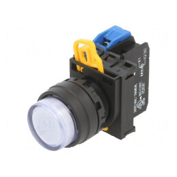 Comutator acţionat prin apăsare 22mm POZ.I stab: 1 NO albă - Comutator de acţionare prin apăsare 22mm | Electronic-mag.ro | Comp