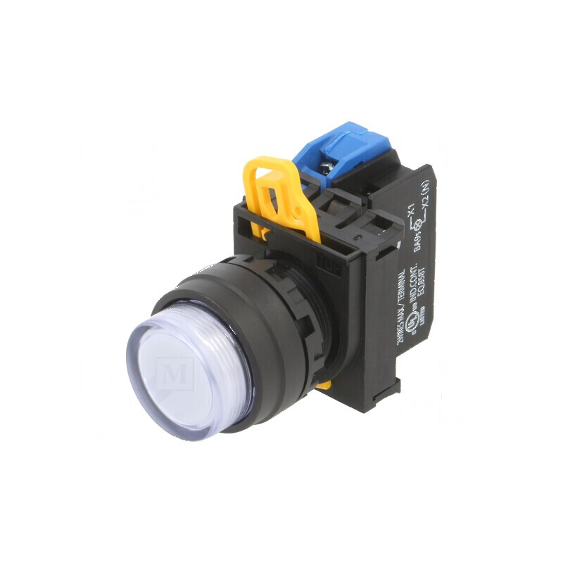 Comutator acţionat prin apăsare 22mm POZ.I stab: 1 NO albă - Comutator de acţionare prin apăsare 22mm | Electronic-mag.ro | Comp