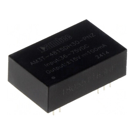 Convertor DC/DC 3W 36-75V la -15VDC/15VDC THT - Convertor de tensiune 3W 36-75V la -15VDC/15VDC THT | Electronic-mag.ro | Compon