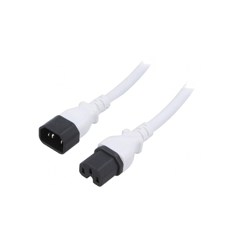 Cablu de alimentare IEC C14 - C15 5m alb | Electronic-mag.ro | Componente Electronice Cablu de alimentare IEC C14 - C15 5m alb | Electronic-mag.ro | Componente Electronice