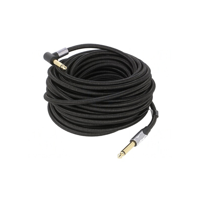 Cablu Jack 6,35mm plug, Jack 6,35mm unghiular plug 10m negru | Electronic-mag.ro | Componente Electronice