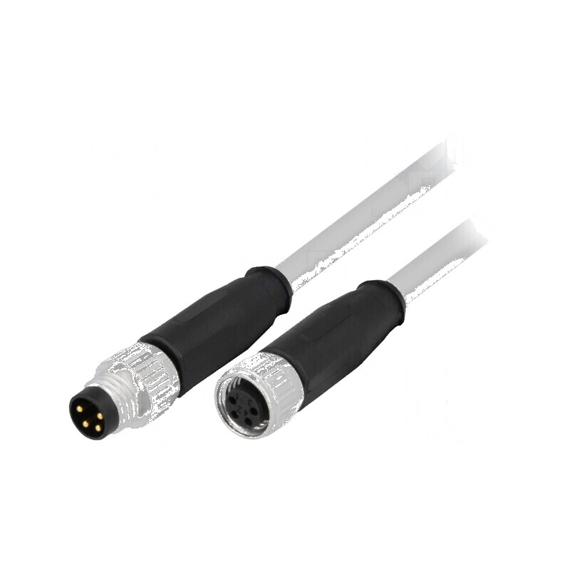 Cablu pentru senzori M8-M8 PIN 4 mufă - Cablu de extensie pentru senzori M8 de 4 metri | Electronic-mag.ro | Componente Electron
