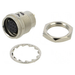 Conector circular HR25 PIN 8 soclu mamă drept 1A - Conector circular HR25 PIN 8 soclu mamă drept | Electronic-mag.ro | Component