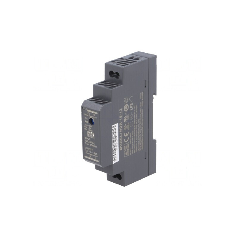 Alimentator pulsatoriu pentru şină DIN 15W 12VDC 1,25A - OUT: 1 - Alimentator pulsatoriu DIN 15W 12V 1,25A | Electronic-mag.ro |