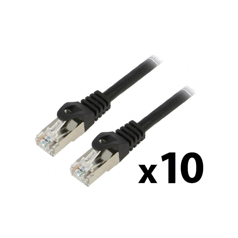 Cablu de patch F/UTP 6 litat CCA PVC negru 3m 26AWG Fire: 8 | Electronic-mag.ro | Componente Electronice