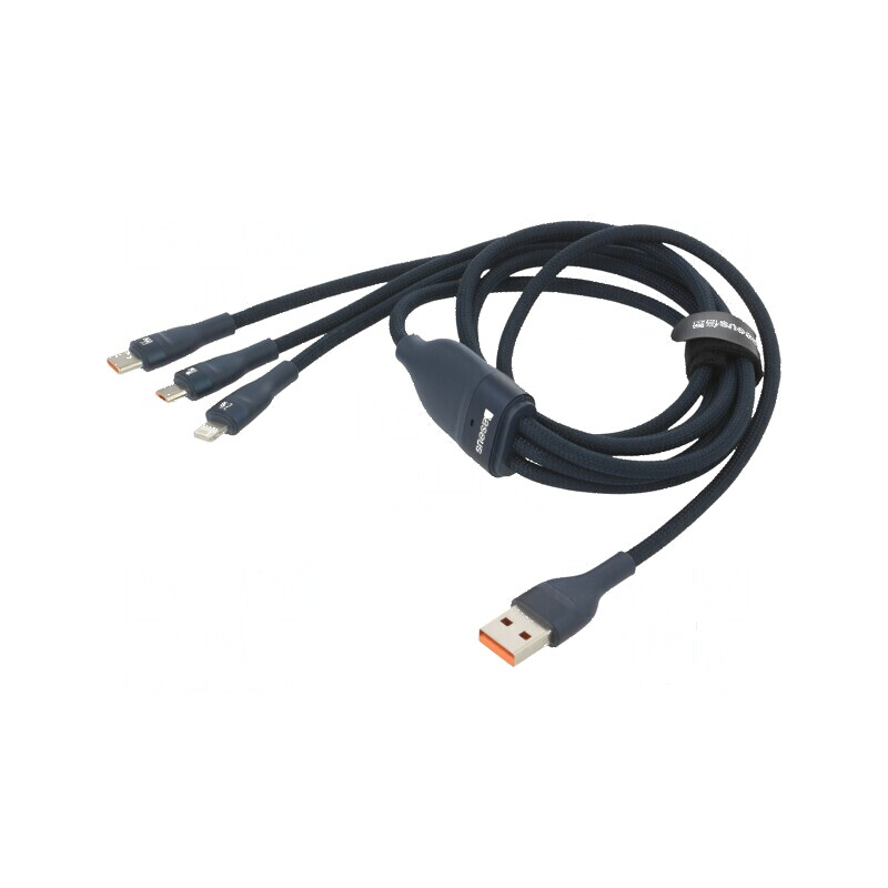 Cablu USB 2.0 1,2m bleumarin textil | Electronic-mag.ro | Componente Electronice