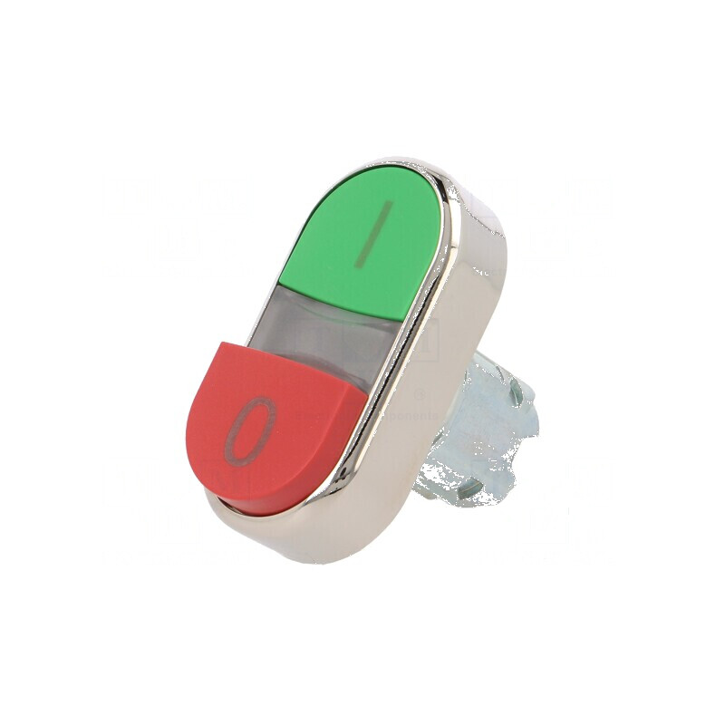 Comutator dublu cu indicator de poziție 22mm - rosu/verde | Electronic-mag.ro | Componente Electronice