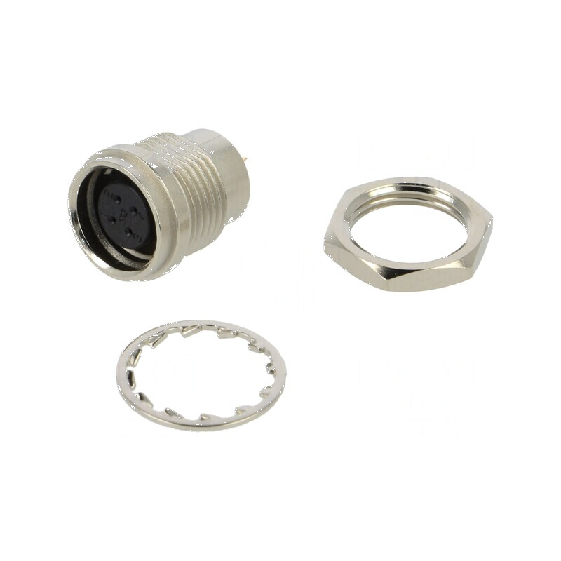Conector circular HR25 PIN 4 soclu mamă drept | Electronic-mag.ro | Componente Electronice