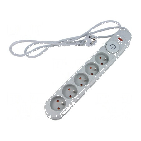 Prelungitor cu protecție la supratensiune - 5 prize 10A | Electronic-mag.ro | Componente Electronice