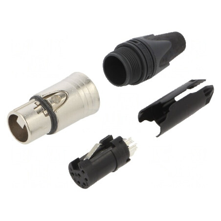 Conector XLR mufă mamă 6 PIN drept | Electronic-mag.ro | Componente Electronice