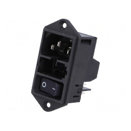 Conector AC 10A 250VAC IEC 60320 DD11 | Electronic-mag.ro | Componente Electronice
