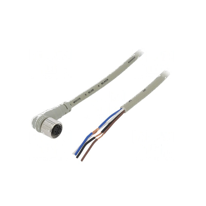 Cablu de conectare M12 PIN: 4 în unghi 2m mufă CL mamă - Cablu de conectare M12 PIN: 4 în unghi 2m | Electronic-mag.ro | Compone