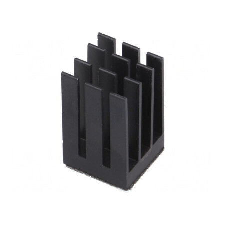Radiator cu aripioare negre extrudate 15mm x 15mm | Electronic-mag.ro | Componente Electronice