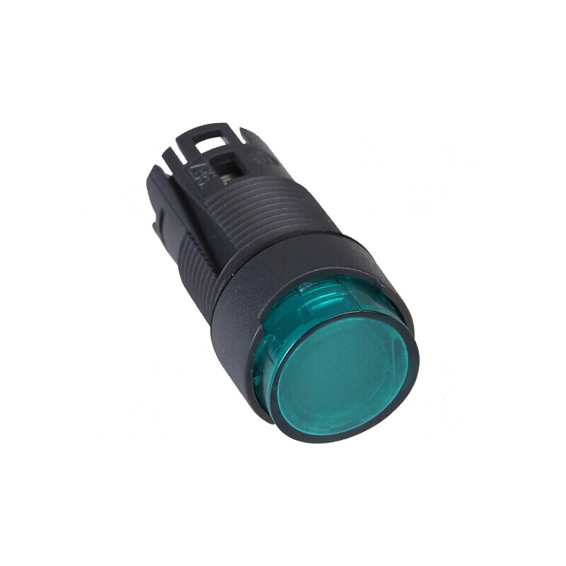 Comutator acţionat prin apăsare verde 16mm | Electronic-mag.ro | Componente Electronice