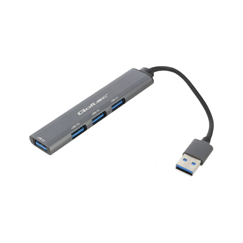 Hub USB USB A soclu x4,USB A mufă USB 3.0 PnP grafit 5Gbps - Hub USB 4 porturi USB 3.0 | Electronic-mag.ro | Componente Electron