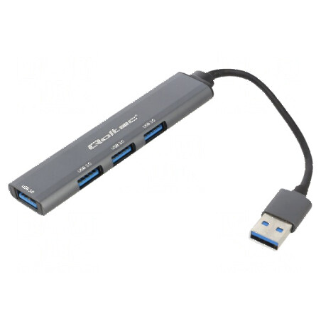 Hub USB USB A soclu x4,USB A mufă USB 3.0 PnP grafit 5Gbps - Hub USB 4 porturi USB 3.0 | Electronic-mag.ro | Componente Electron
