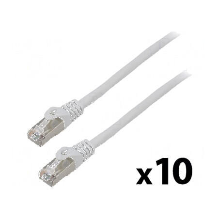 Patch cord F/UTP 6 litat CCA PVC gri 1,5m 26AWG Fire: 8 - Patch cord F/UTP gri 1,5m 26AWG Fire: 8 | Electronic-mag.ro | Componen