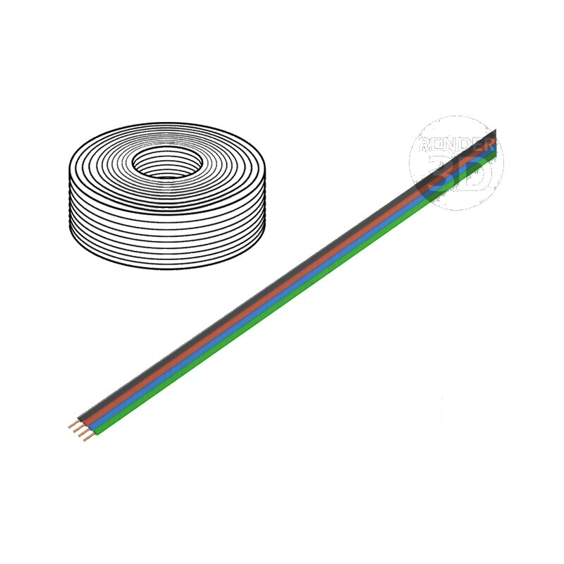 Cablu bandă FBK Toy 4x0,25mm2 cu litat Cu PVC 100V 10m | Electronic-mag.ro | Componente Electronice