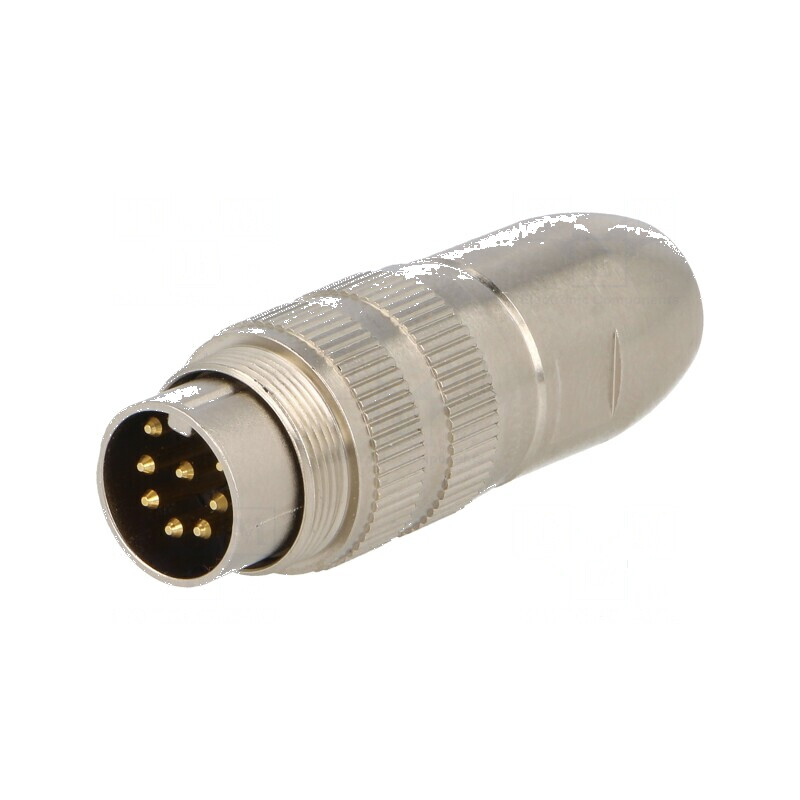 Conector M16 mufă tată lipire pe cablu 8 pini 5A 60V drept | Electronic-mag.ro | Componente Electronice