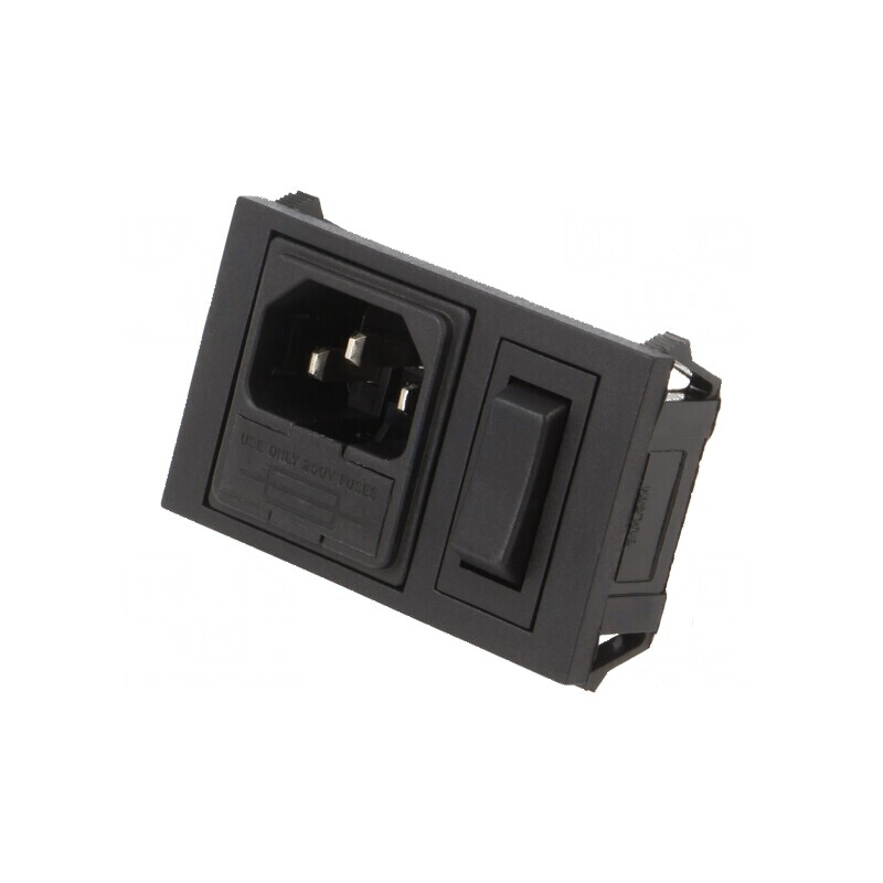 Conector alimentare AC soclu tată 10A 250VAC IEC 60320 | Electronic-mag.ro | Componente Electronice