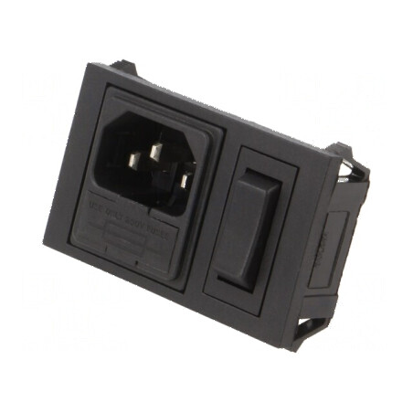 Conector alimentare AC soclu tată 10A 250VAC IEC 60320 | Electronic-mag.ro | Componente Electronice