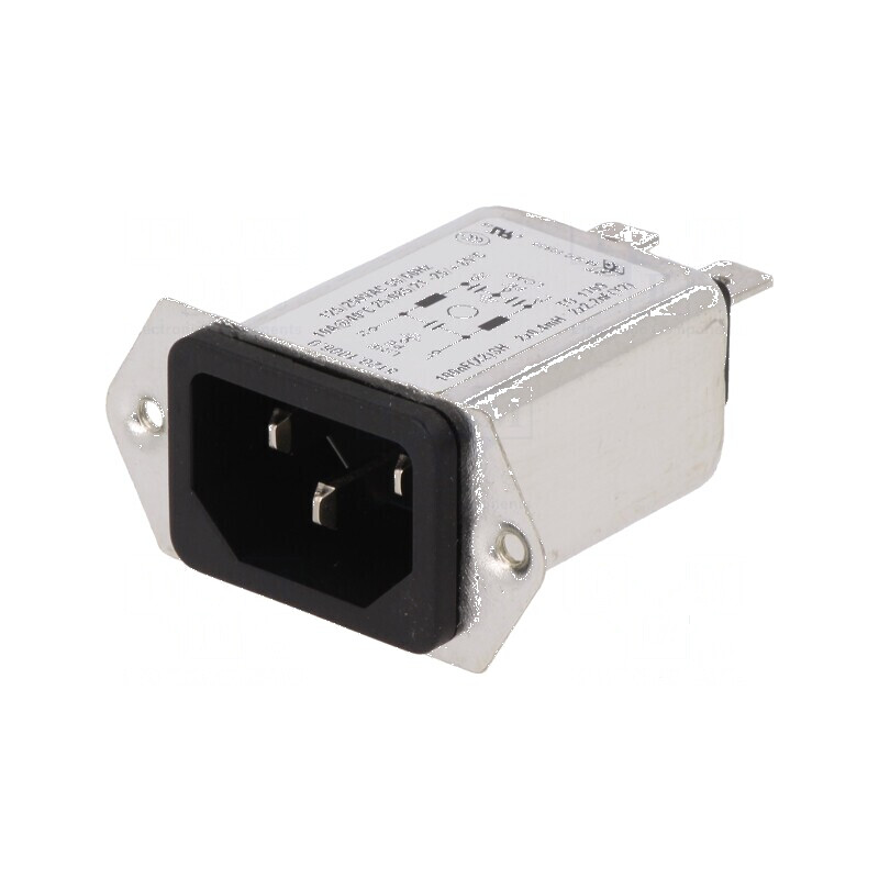 Conector alimentare AC soclu tată 10A 250VAC IEC 60320 5120 | Electronic-mag.ro | Componente Electronice