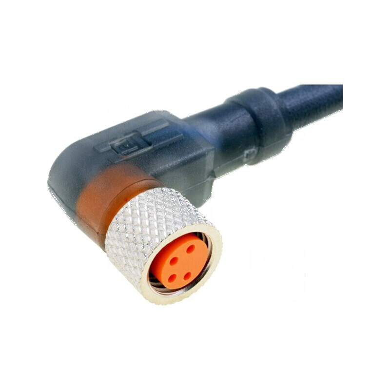 Conector M8 mamă 2m 4 pini unghi 90° cu manşon și cabluri | Electronic-mag.ro | Componente Electronice