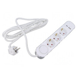 Prelungitor alimentare 5 prize PVC alb 1,5m 16A 3x1,5mm2 | Electronic-mag.ro | Componente Electronice