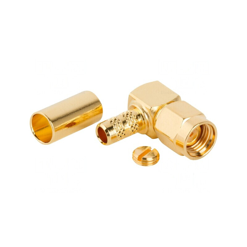 Conector RP-SMA mamă unghi 90° 50Ω pe cablu | Electronic-mag.ro | Componente Electronice