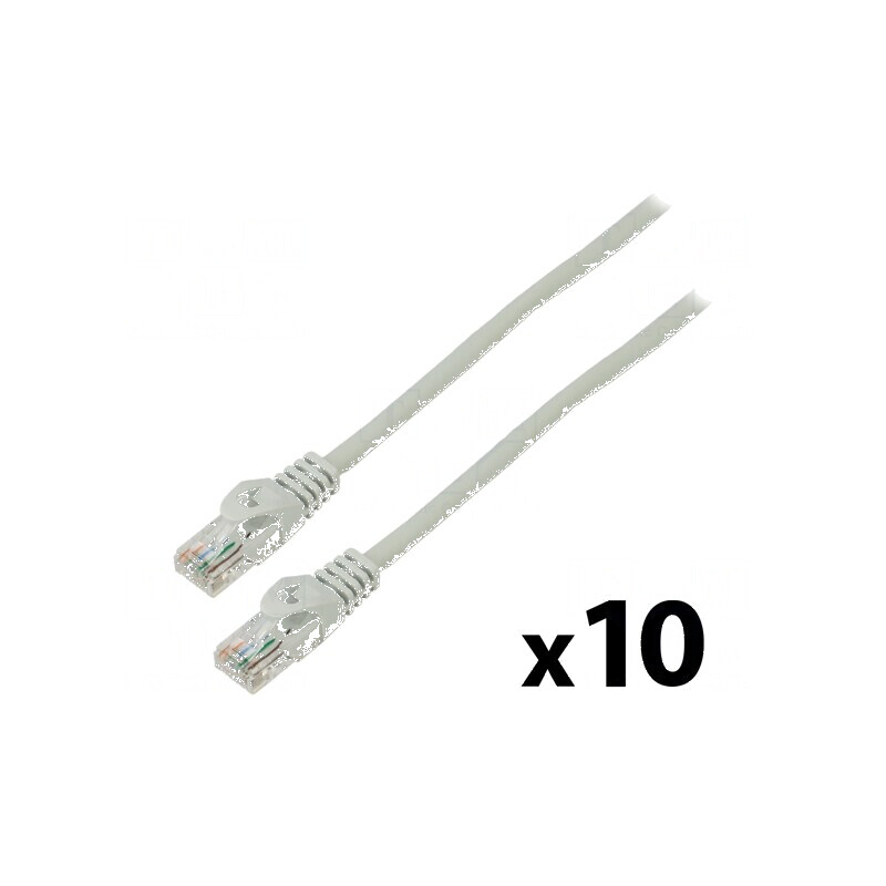 Patch cord U/UTP 6 litat CCA PVC gri 2m 26AWG - 10 buc. | Electronic-mag.ro | Componente Electronice