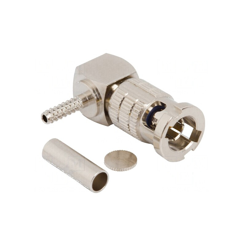 Conector Micro BNC Mufă Tată Unghi 90° 50Ω Lipire Crimpat | Electronic-mag.ro | Componente Electronice