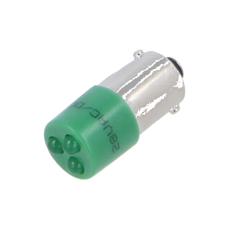 Lampă LED verde BA9S/T10 28VDC 28VAC plastic -20÷60°C | Electronic-mag.ro | Componente Electronice