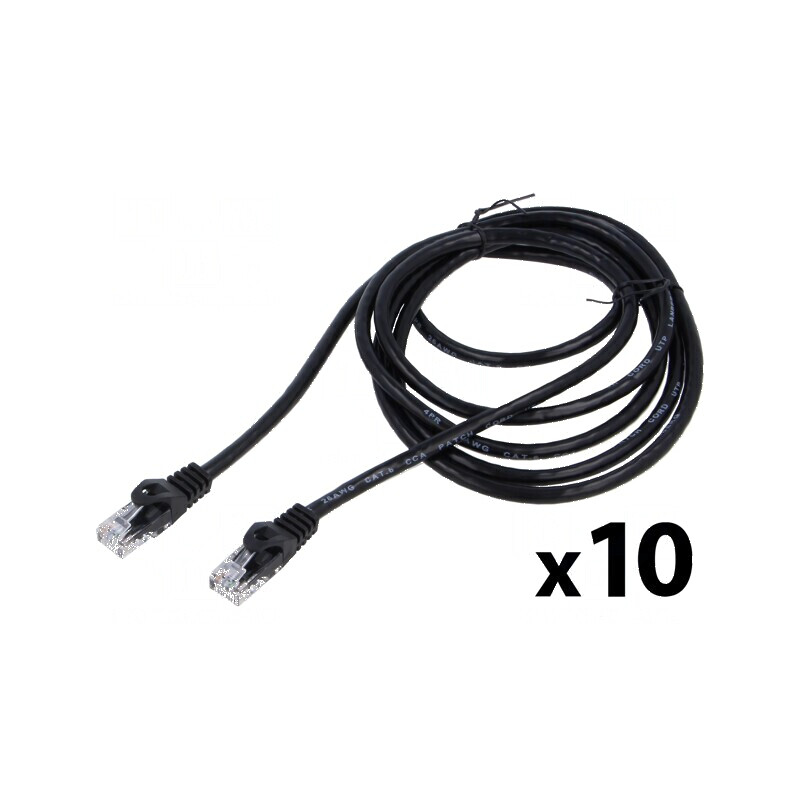 Cablu patch U/UTP 6 litat CCA PVC negru 2m 26AWG | Electronic-mag.ro | Componente Electronice