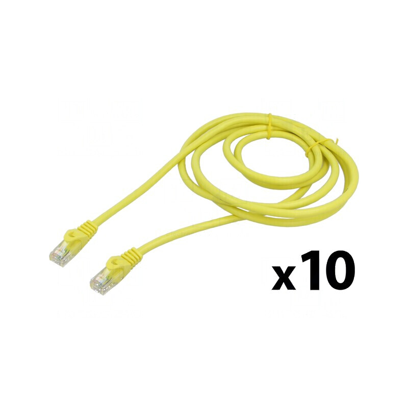 Patch cord U/UTP 6 litat CCA PVC galben 2m 26AWG | Electronic-mag.ro | Componente Electronice