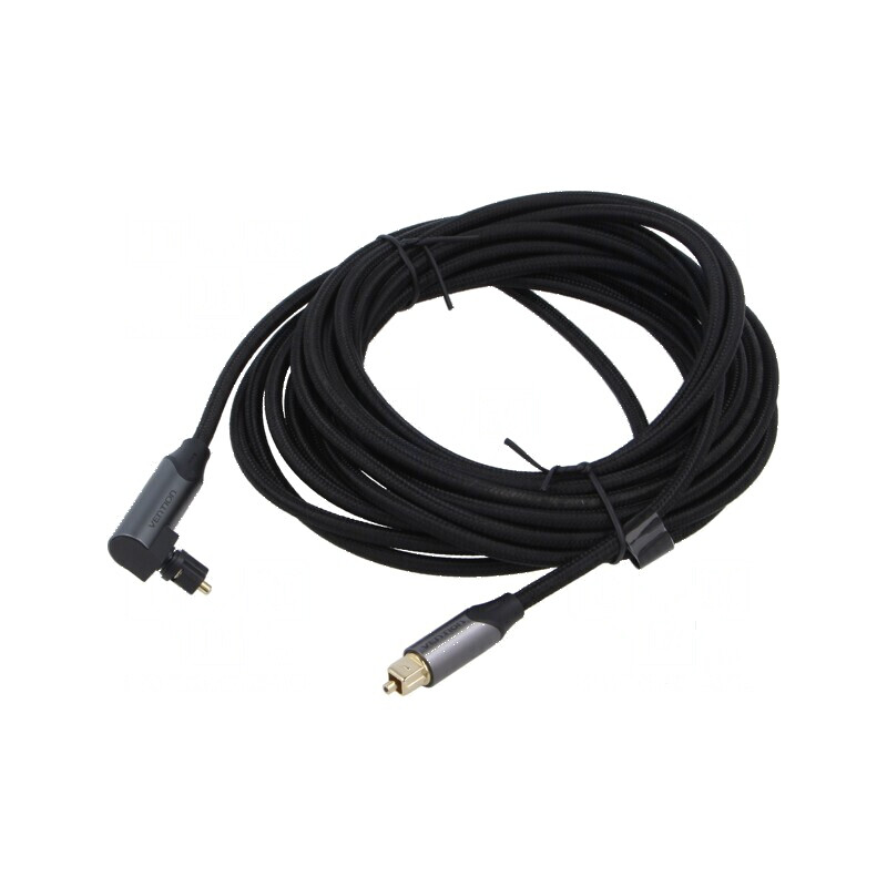 Cablu Toslink 5m, mufă aurită negru, din ambele părţi | Electronic-mag.ro | Componente Electronice