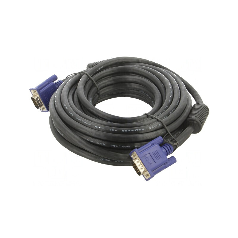 Cablu D-Sub 15pin HD negru 10m | Electronic-mag.ro | Componente Electronice